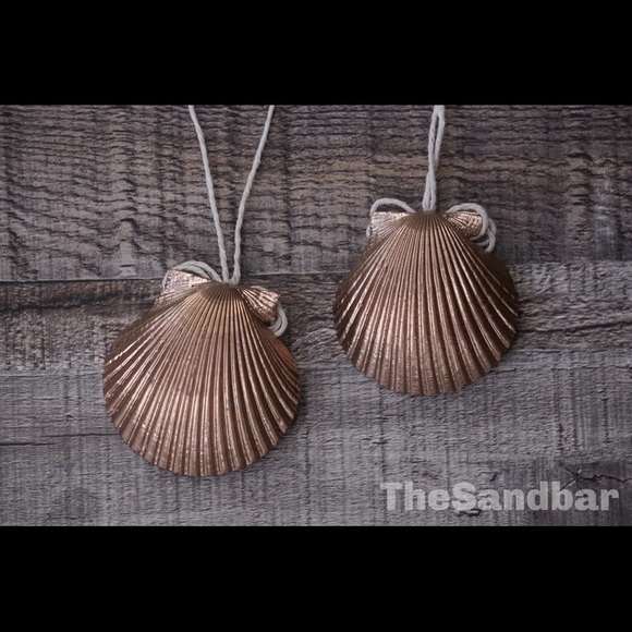 Rose Gold Seashell Ornament Set Natural Shell & Twine Beach Housewarming Gift - Picture 3 of 7